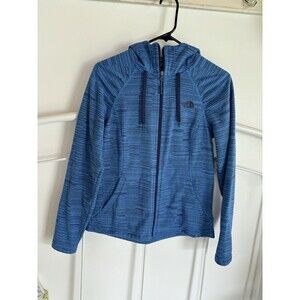 The North face Women’s Small Blue Space dye Fleece Jacket Zip up S Hood hiking